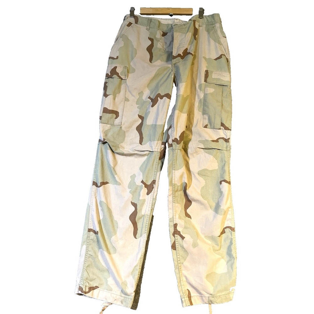 US Military Desert Camo Cargo Pants Mens L Long Ripstop Tactical Army Surplus